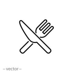 fork with knife, vector icon