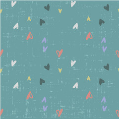 Fototapeta premium Cute childish Seamless pattern with hearts for holidays birthday lovely design Hand drawn vector background.
