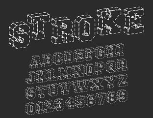 Stroke alphabet font template
