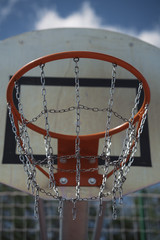 Fototapeta na wymiar Basketball Courts ,metal Ropes