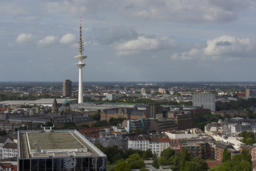 Aerial view of Hamburg city