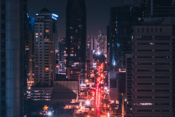 city lights at night - street traffic