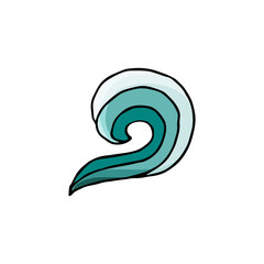 Water wave icon in cartoon style.