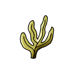 Seaweed icon in cartoon style.