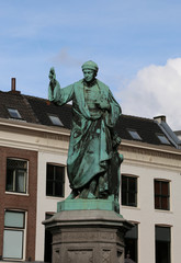 Fototapeta na wymiar Statue of Laurens Janszoon Coster on the Grote Markt in Haarlem