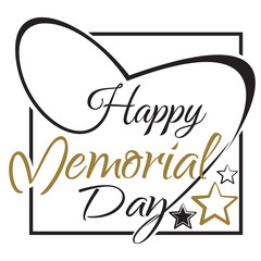 Happy Memory Day lettering card design. National american holiday. Festive banner for Memory Day. Vector illustration