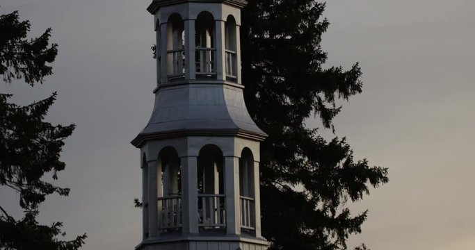 Church steeple at sunset  - off access shot