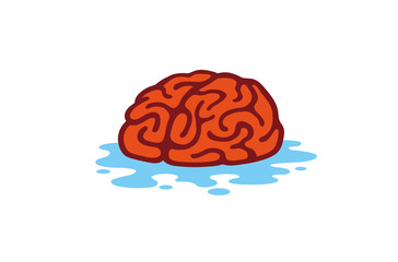 Clean Brain Water Logo Design Illustration