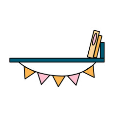 Bookshelf icon in flat style