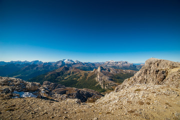 beautiful landscape scenery of italien dolomites, rifugio lagazuoi, cortina d´ampezzo, passo falzarego