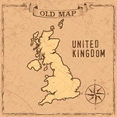 Old style maps and countries shapes in vintage 