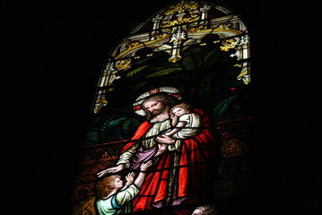 Obraz premium Stained Glass - St. Agatha Catholic Church , Portland, OR