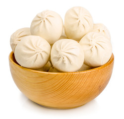 Khinkali, a georgian dumpling, on a white background