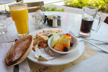 Cheese based products with fruit are the traditional italian breakfast. Florence Italy