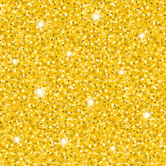 Bright vector golden glittering seamless pattern. Abstract elegant shiny gold sparkles texture for textile, wrapping paper, surface design