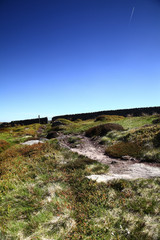 View of ilkley moor yorkshire on a warm sunny spring day