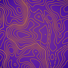 Creative vector illustration of topographic map. Art design contour background. Abstract concept graphic element and geography scheme. Mountain hiking trail grid, terrain path