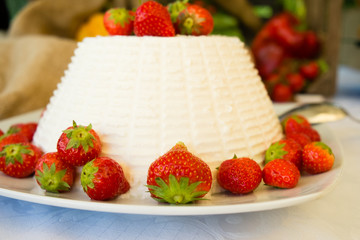 Cheese based products with fruit are the traditional italian breakfast. Florence Italy
