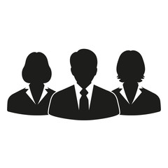 illustration businessmen men and women on a white background