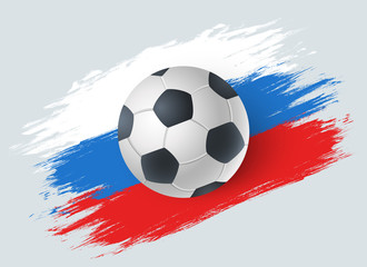 ball for soccer with Russian flag