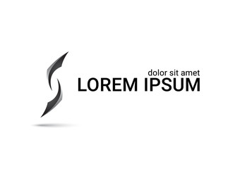 Obraz premium letter s vector logo design template, sharp icon, curve sign, curve symbol, vector illustration