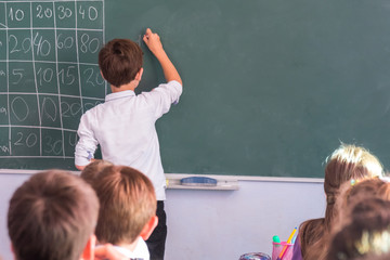 School children are participating actively in class. Lesson