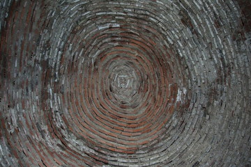 Interior of old dome constructed with fire bricks   