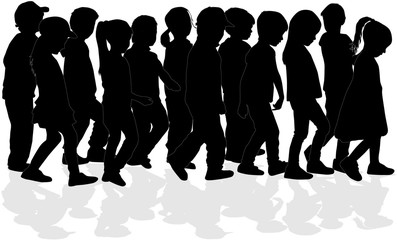 Childrens black silhouettes .