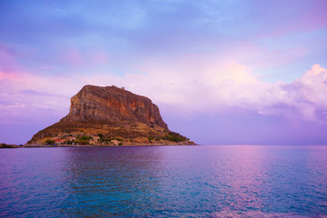 Monemvasia island at evening, Greece