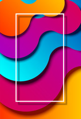 Abstract colorful background with white frame.