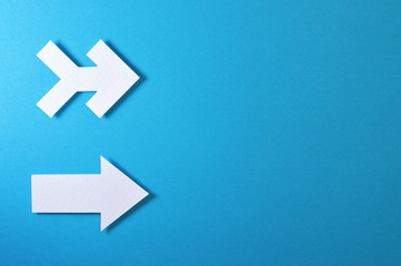 arrows template with blue background