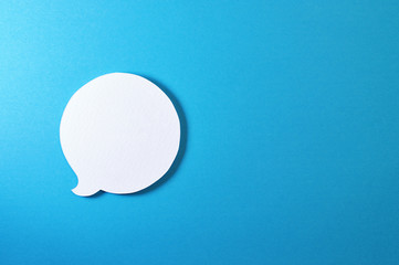 circle text bubble on blue background
