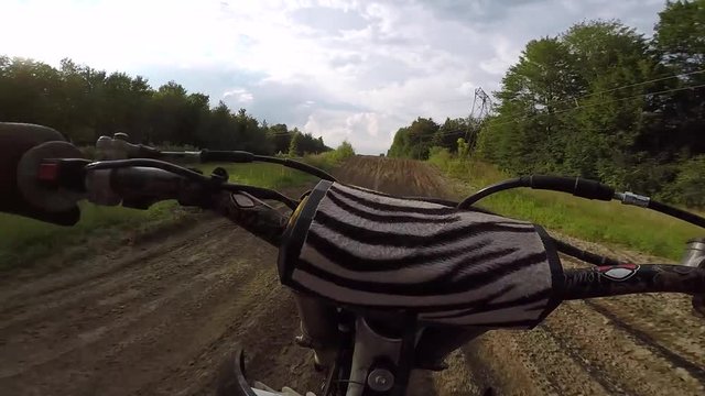 motocross no hander jumping trick chest mount gopro on gimbal pov