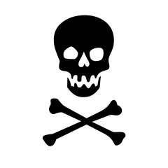 Black skull and crossbones illustration