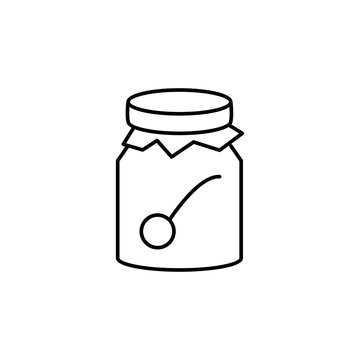 Cherry jam icon. Element of food icon for mobile concept and web apps. Thin line Cherry jam icon can be used for web and mobile