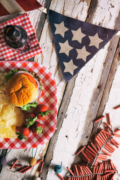 Summer: Patriotic Fourth Of July Burger Background