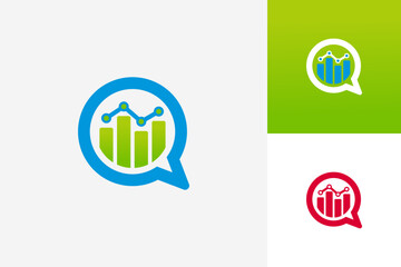 Marketing Statistic Chat Logo Template Design Vector, Emblem, Design Concept, Creative Symbol, Icon