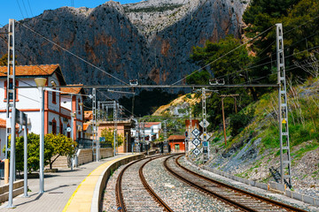 railway station in the village of el chorro at the end of trail of Caminito Del Rey, Spain