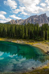 Fototapeta na wymiar Lake of Carezza, Italy, South Tirol