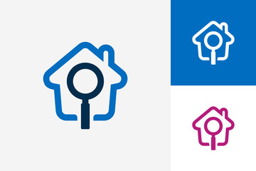 Search House Simple Logo Template Design Vector, Emblem, Design Concept, Creative Symbol, Icon