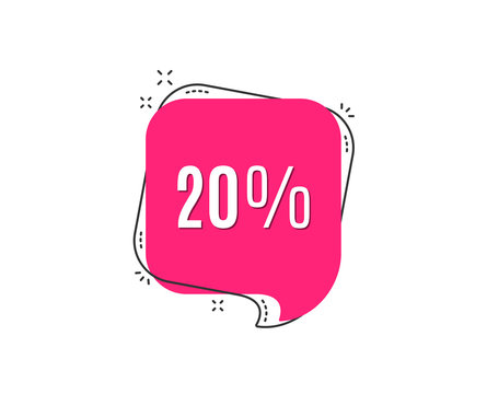 20% off Sale. Discount offer price sign. Special offer symbol. Speech bubble tag. Trendy graphic design element. Vector