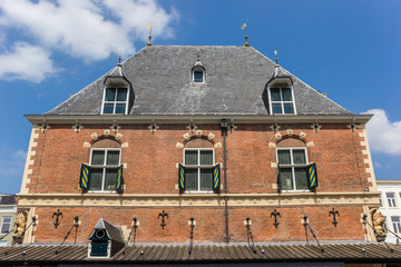 Top of the weigh house building in Leeuwarden, Netherlands