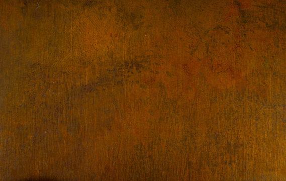 Aged Copper Plate Texture, Old Worn Metal Background.