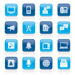 Communication, connection and technology icons - vector icon set