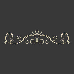 Flourishe calligraphic ornament, floral frame. Retro style design for Wedding invitations, Banners, Posters, Placards, Badges and Logotypes. Vector.