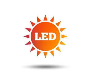Led light sun icon. Energy symbol. Blurred gradient design element. Vivid graphic flat icon. Vector