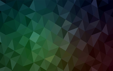 Dark Green vector polygon abstract background.
