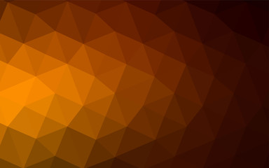 Fototapeta premium Dark Orange vector shining triangular backdrop.