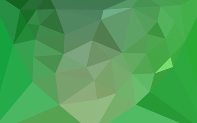 Fototapeta na wymiar Light Green vector abstract polygonal pattern with a heart in a centre.