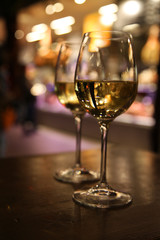 Two glasses of white wine in Florance